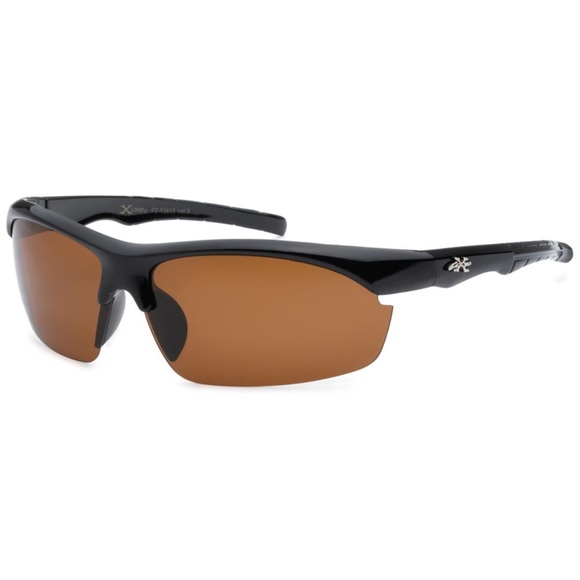 aeliks Other - 62. Polarized Semi Rimless Wrap Around Sunglasses Black and Brown
